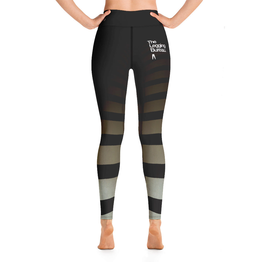The Legging Bureau. Dark Stripes. Yoga Leggings
