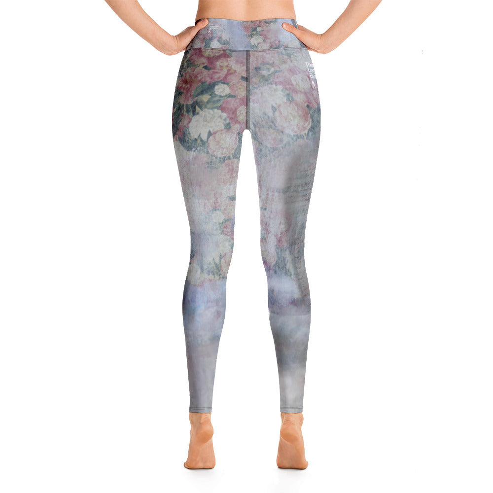 The Legging Bureau. Floral Notes One Darker. Yoga Leggings