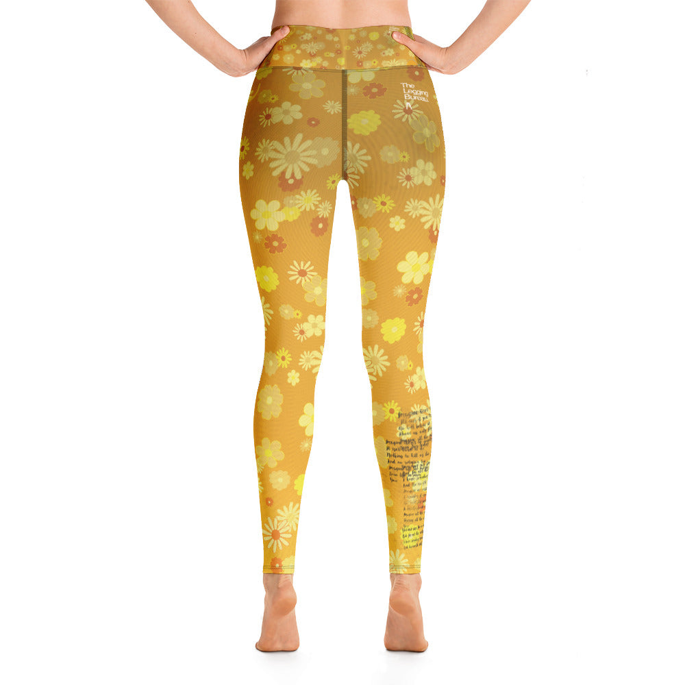 The Legging Bureau. Retro Flower Yoga Leggings